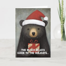 Cartão de Natal Guia de Férias do Urso Negro