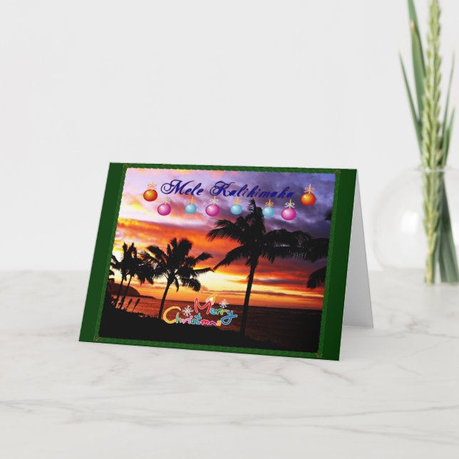 Cartão de Natal Havaiano (Frente)