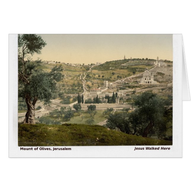 Cartão de Natal Histórico Foto Antiga de Jerusalém (Frente Horizontal)
