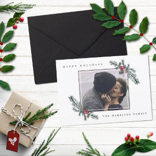 Cartão de Natal Holly Branches