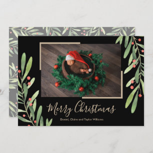 Cartão de Natal Holly e Berries