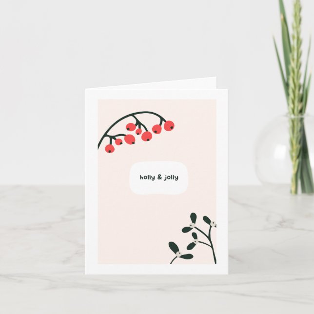 Cartão de Natal Holly Jolly (Frente)