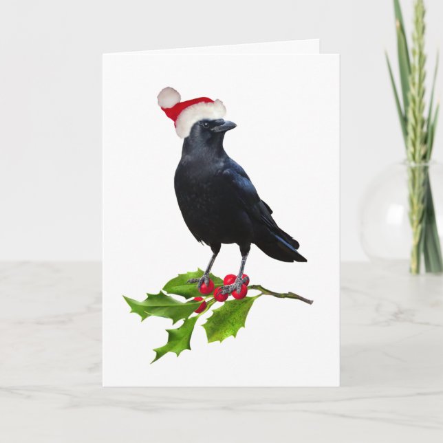 Cartão de Natal Holly para papais noeis (Frente)