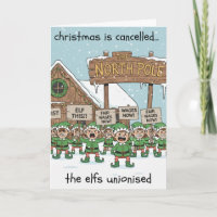 Cartão de Natal Humorístico - Greve da União Elf