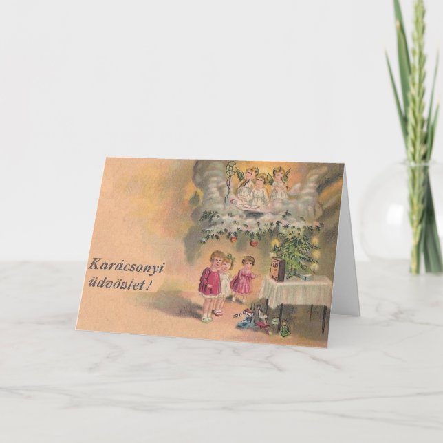 Cartão de Natal húngaro do vintage (Frente)