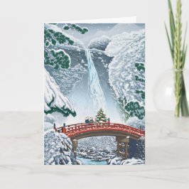 Cartão de Natal Ilustrado Japonês Vintage