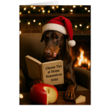 cartão de Natal 'Imposto sobre Queijo' do Doberman