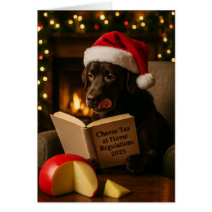 Cartão de Natal 'Imposto sobre Queijo' do labrador
