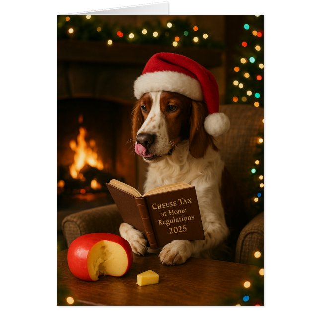 Cartão de Natal 'Imposto sobre Queijo' Foxhound (Frente)
