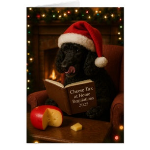 Cartão de Natal 'Imposto sobre Queijo' Poodle