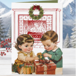 Cartão de Natal Infantil Antigo