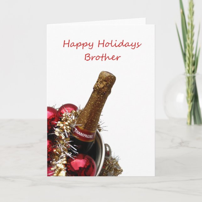 Cartão de Natal Irmão com ornamentos (Frente)