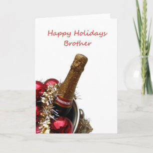 Cartão de Natal Irmão com ornamentos