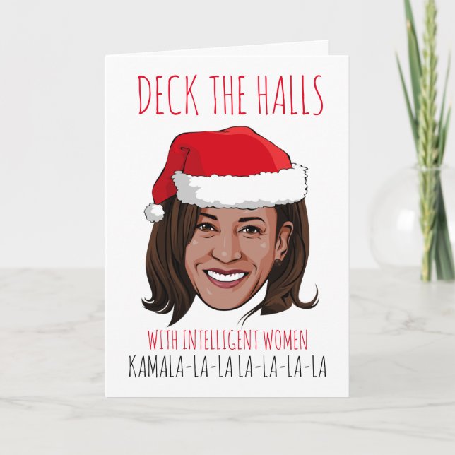 Cartão de Natal Kamala: Deck the Halls (Frente)
