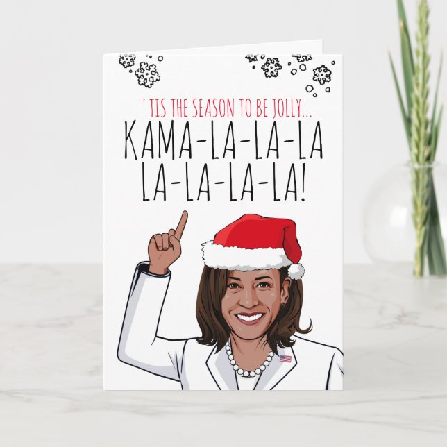 Cartão de Natal Kamala: Kamala-la-la-Card (Frente)