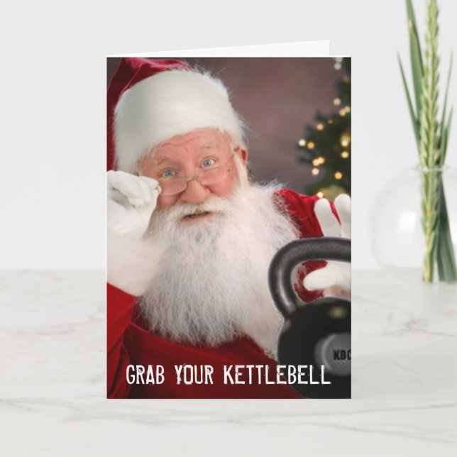 Cartão de Natal Kettlebell (Frente)