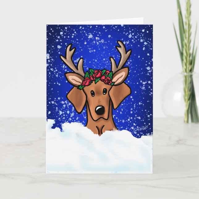 Cartão de Natal KiniArt Vizsla Hound (Frente)