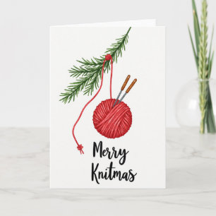 Cartão de Natal Knitmas de Tricô