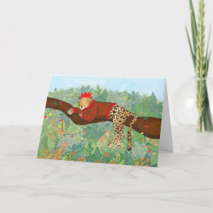 Cartão de Natal Leopardo