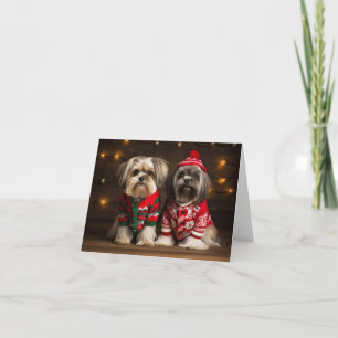 Cartão de Natal Lhasa Apso