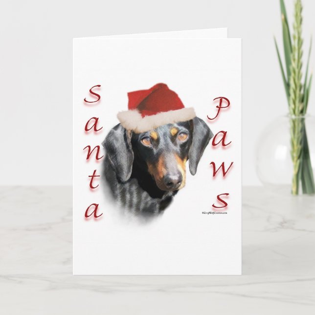 Cartão de Natal (liso) das patas do Dachshund (Frente)
