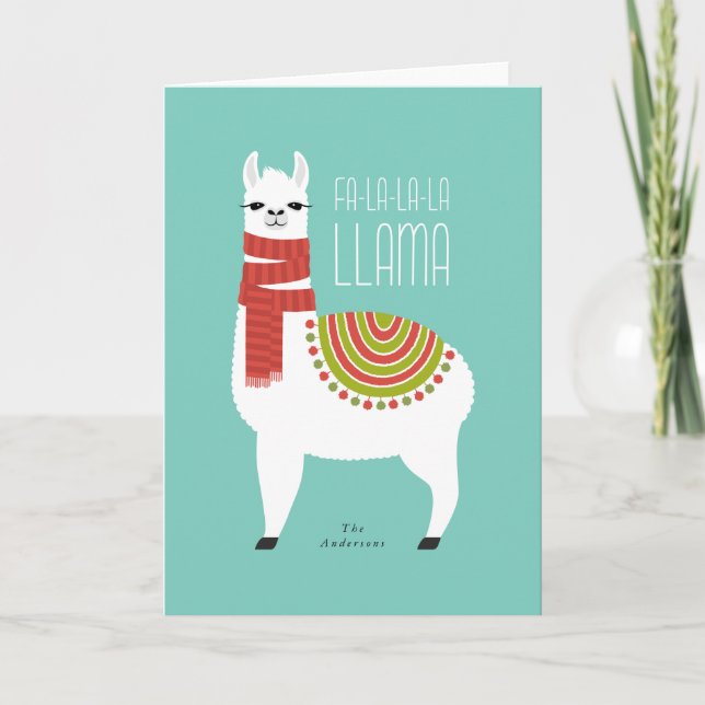 Cartão de Natal Llama (Frente)