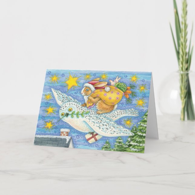 Cartão de Natal lunático do coelho (Frente)