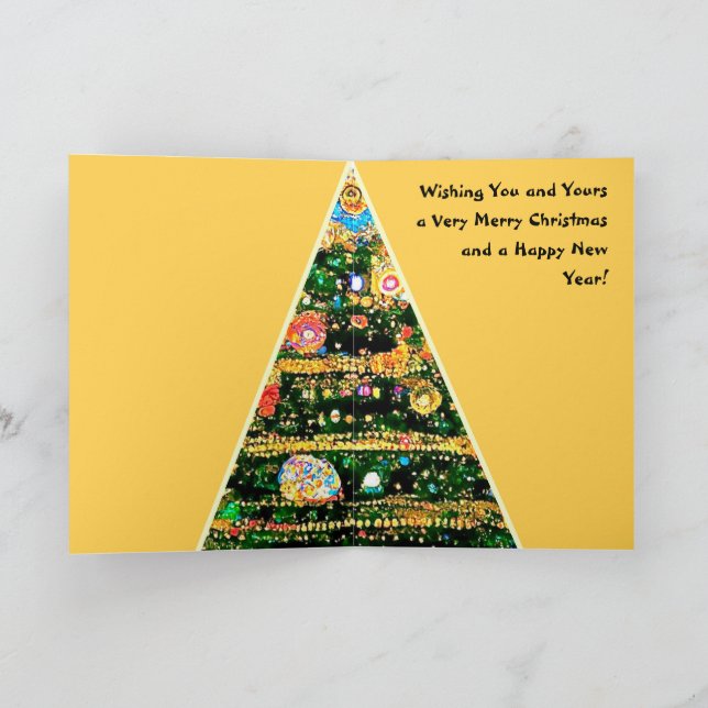 Cartão de Natal Luzes de árvore no estilo de Gusta (Interior)