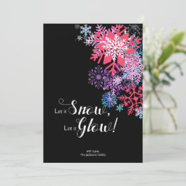 Cartão de Natal Magia de Floco de Neve Colorido à