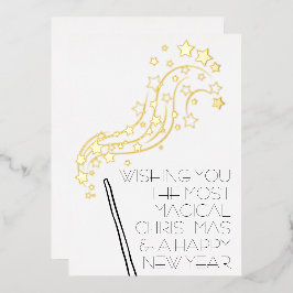 Cartão de Natal mágico com folha de ouro
