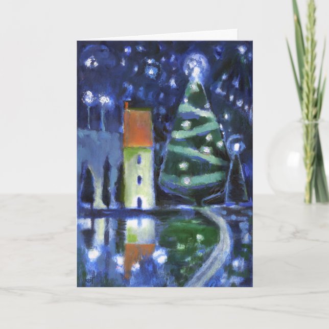 Cartão de Natal mágico da noite (Frente)