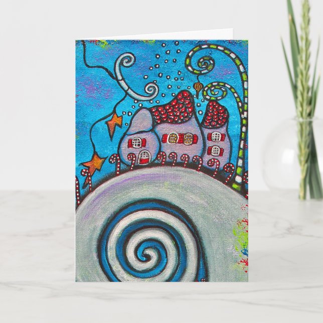 Cartão de Natal Mágico de Montanha (Frente)