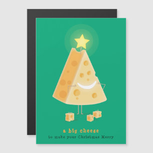 Cartão de Natal Magnético de Queijo Grande