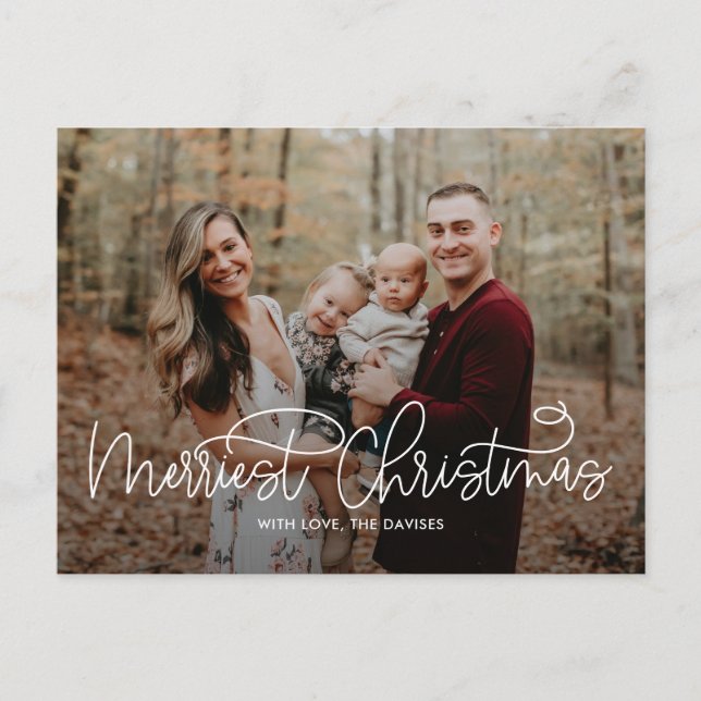 Cartão de Natal Mais Alegre Escrita Hip (Frente)