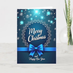 Cartão de Natal Mandala Azul