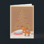 cartão de Natal marrom bonito da caniche<br><div class="desc">caniche pequena bonito que olha uma árvore de Natal engraçada feita dos ossos</div>