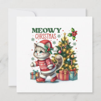 Cartão de Natal Meowy