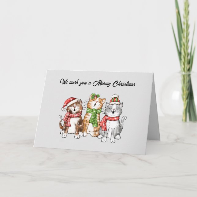 Cartão de Natal Meowy (Frente)