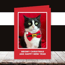 Cartão de Natal Meowy do Gato Smoking