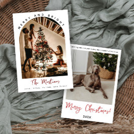 Cartão de Natal Merry and Bright com Foto