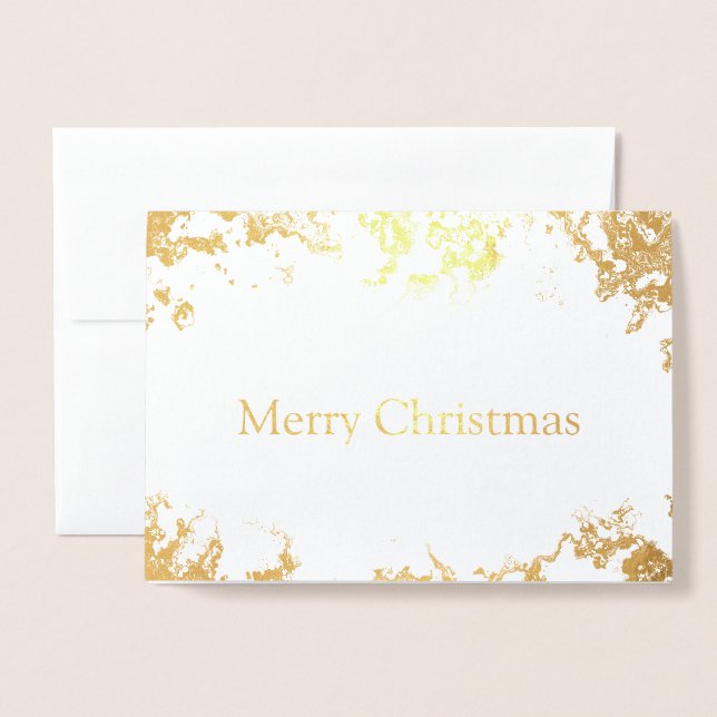 Cartão de Natal Merry Foil Gold (Frente com envelope)
