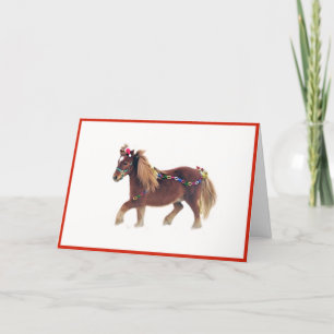 Cartão de Natal Merry Horse Miniature