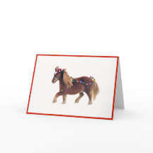 Cartão de Natal Merry Horse Miniature