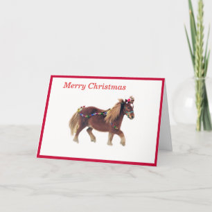 Cartão de Natal Merry Horse Miniature