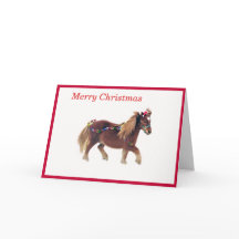 Cartão de Natal Merry Horse Miniature