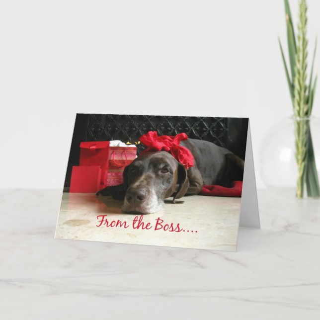 Cartão de Natal Merry para Funcionários (Frente)