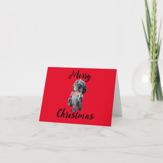 Cartão de Natal Merry Personalizado (Frente)