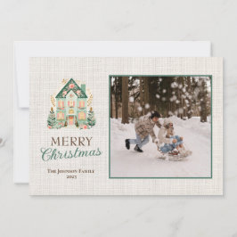 Cartão de Natal Merry Personalizado com Fotos