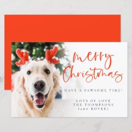 Cartão de Natal Merry Pet Photo Personalizado do O
