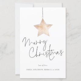 Cartão de Natal Merry - Script Estrela Minimalista